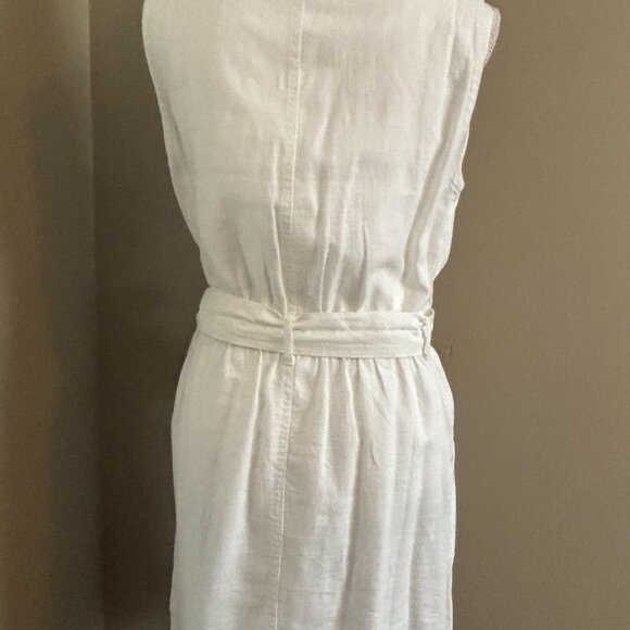 J. Crew Linen Blend Dress, Zip Front, White Size 10 - never worn - Picture 6 of 11